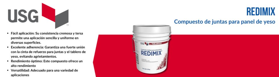 Redimix compuesto 21.8 kg caja | Paneles y Plafones MG